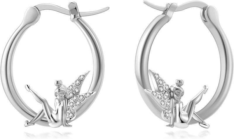 Medsor Fairy Angel Hoop Earrings Hypoallergenic 14K Gold Plated Plated Wing Earring - Image 1